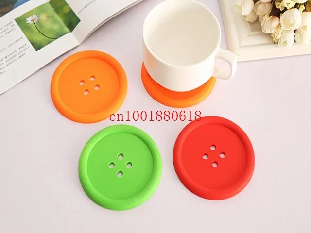 Fedex Free shipping 1000pcs/lot Round silicone coasters cute Cup mat Home Drink Placemat Mix colors