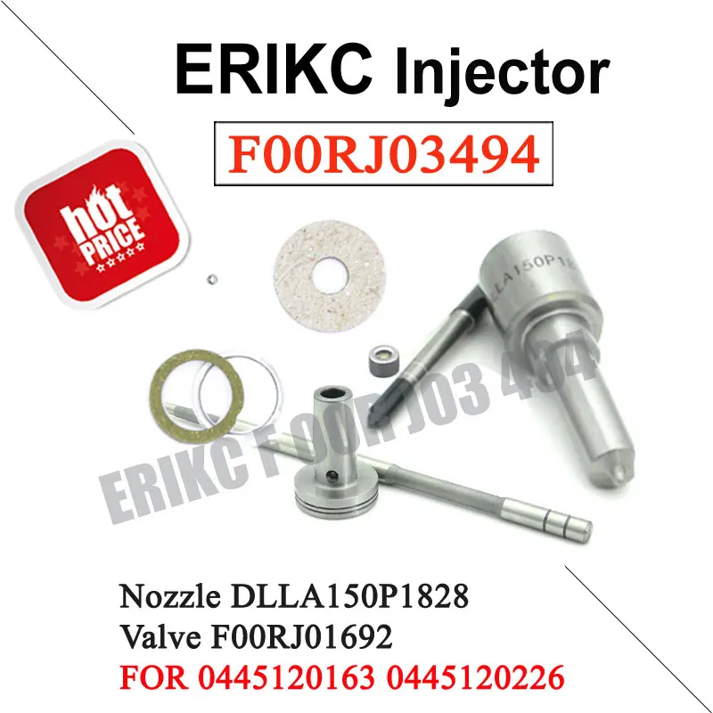 

Дизельная Форсунка ERIKC DLLA150P1828, клапан F00RJ01692, комплект для ремонта топливного инжектора F00RJ03494 для YUICHAI G5A100 1112100A38