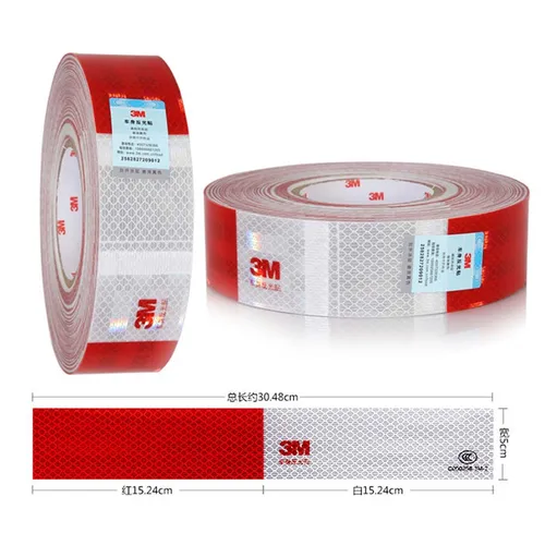 Pegatinas reflectantes para coche, tira de advertencia para camión, suministros de seguridad para conducción nocturna, pegatina reflectante roja y blanca para automóvil