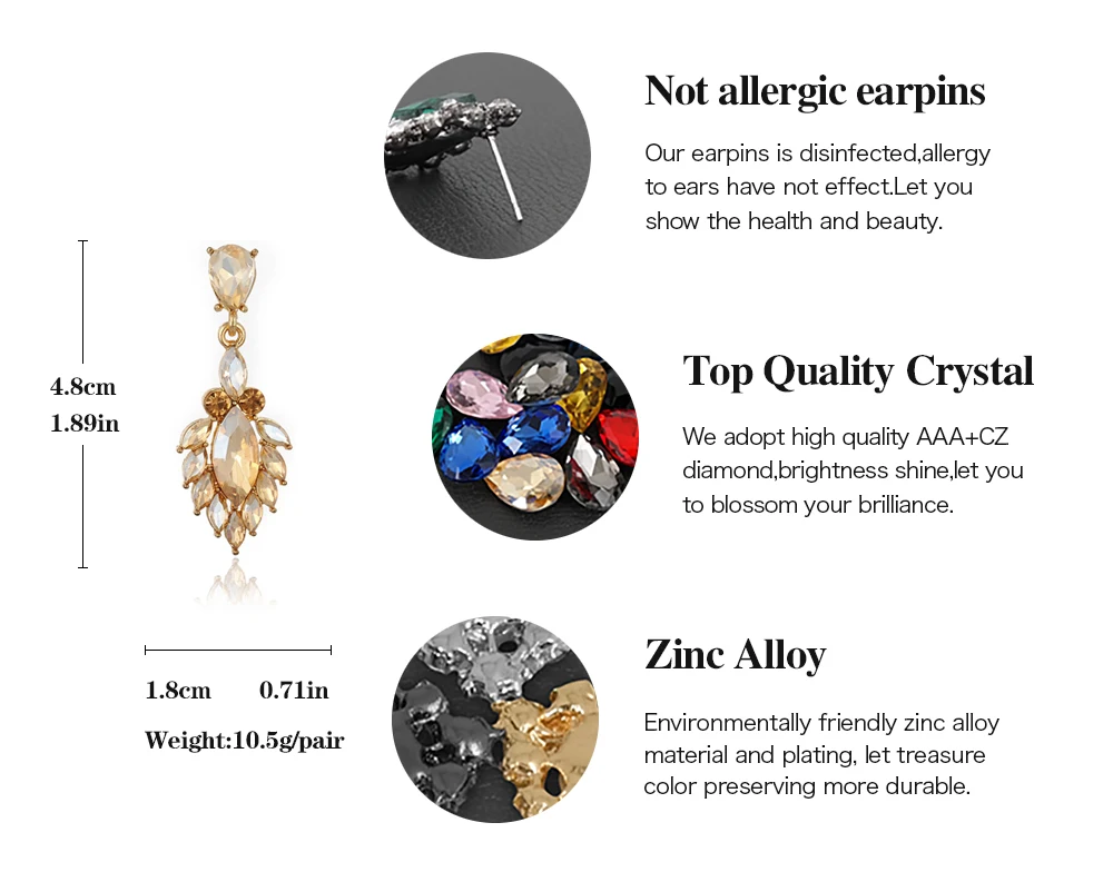 VEYO Classic Crystal Drop Earrings For Women Cute Shape Earrings Fashion Jewelry Wholesale