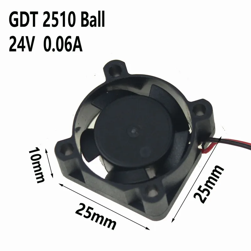 

Gdstime 1 pcs 25mm fan 2510 25x25x10mm 12V 0.06A Double ball bearing micro cooling fan 25*25mm Small Cooler