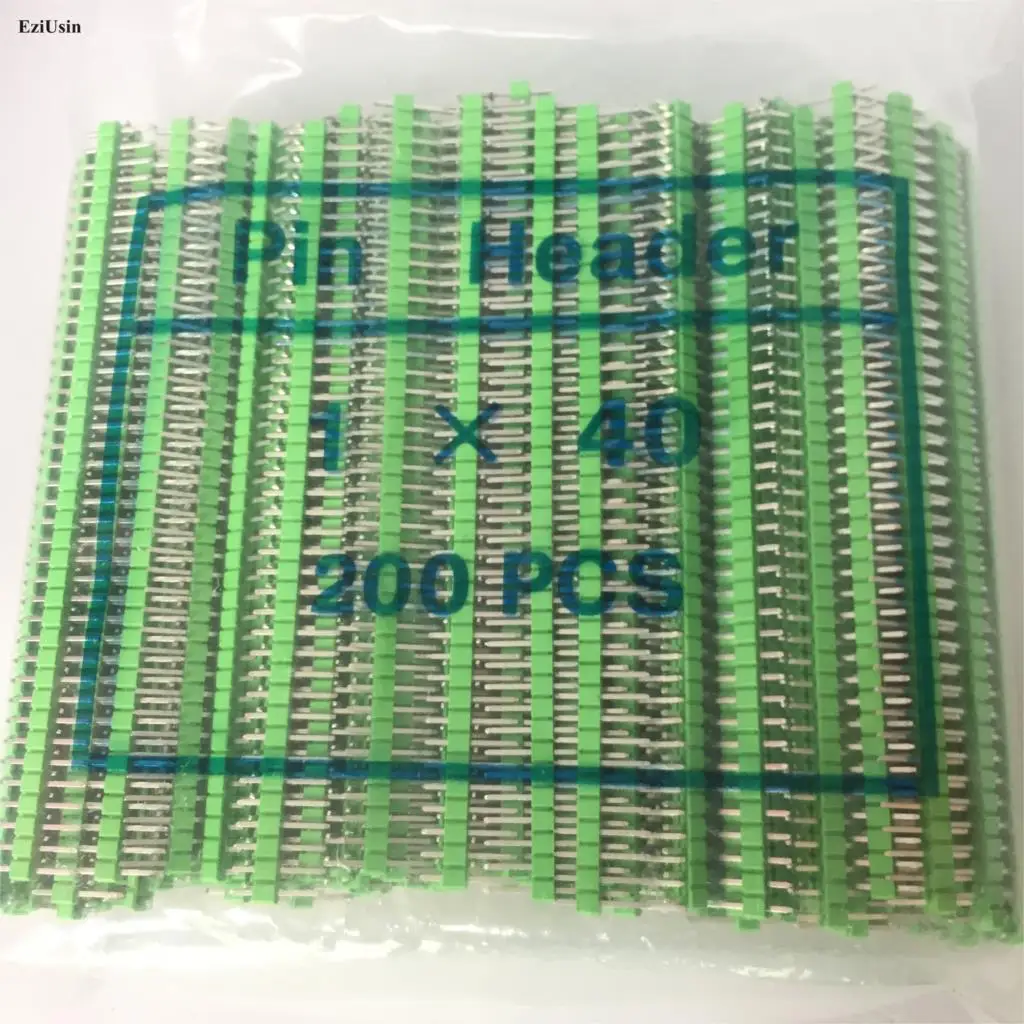 200 Stks/partij 40 Pin 1X40 Enkele Rij Man 2.54 Breekbare Pin Header Connector Strip Voor Arduino Zwart Rood blauw Geel Groen Wit