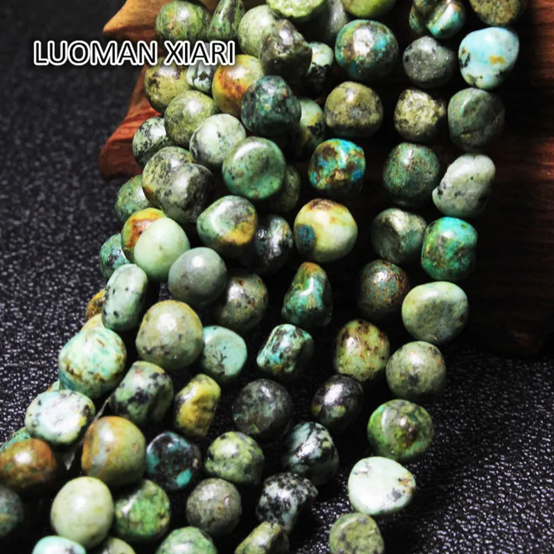 LUOMAN XIARI Natural Irregular African Turquoise Stone Beads For Jewelry Making DIY Bracelet  Material about 8-10mm Strand 15''