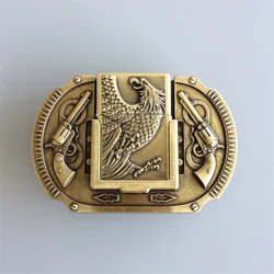 New Vintage Bronze Plated Eagle Guns Lighter Belt Buckle also Stock in US Gurtelschnalle Boucle de ceinture BUCKLE-LT013AB