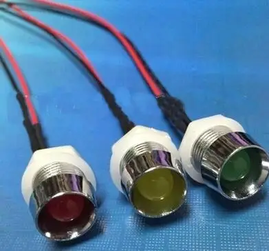 24V With Plastic LED Holder F8 8mm White Red Green Blue Yellow RGB LED Lamp Light With 20cm Wire  x 100pcs