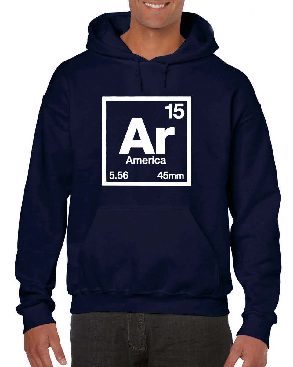 Ar-15 Periodic America 5.56 Pro Gun Liberty Hunter 2A Molon Labe Letter Print Che Guevara Hoodies Sweatshirts