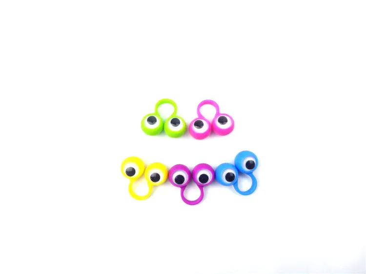 Iwish 34Mm Google Eye Puppe Plastic Ringen Met Wiggle Ogen Vinger Spionnen Voor Verjaardagsfeestje Kids Gags N Praktische grappen Gift Speelgoed