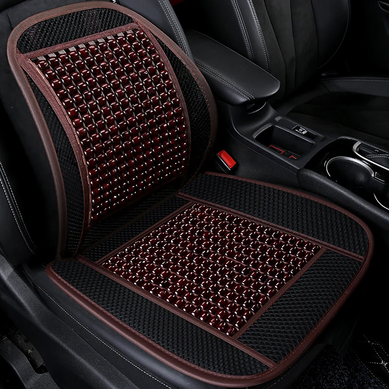 New summer car cushion seat support the car's waist is ventilated bamboo piece wooden bead single backrest cushion and cushion m