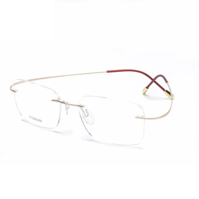 Cubojue Rimless Titanium Reading Glasses Male Eyeglasses Frames Menspectacles Ultralight Spectacles for Prescription +150 200