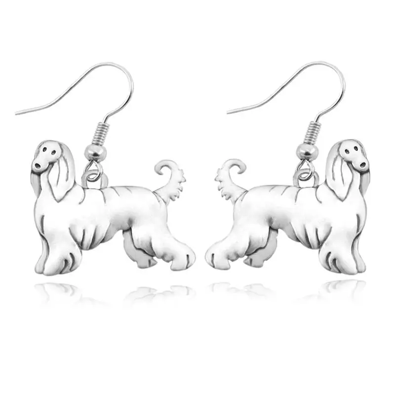 Vintage Boho Afghan Hound Drop Earrings Brincos Bohemian Dog Charms Big Earrings For Women Men Jewelry Earings fashion Jewelry