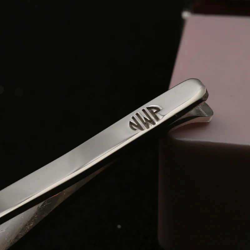 925 Solid Silver Men Tie Clip Engraved Monogrammed Letter Tie Pin For Men Women Gift Wholesale