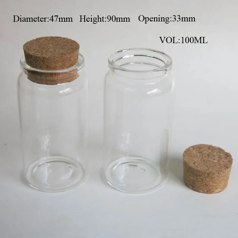 25 x 100ml Empty Glass Bottle with Wooden Cork Wishing Cork Stoppered Bottle Glass Jar Uused for Storage Craft Glass Container