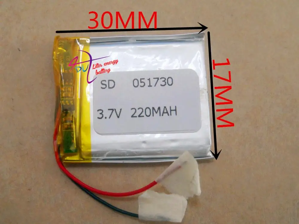 tablet battery  MP3 MP4  Bluetooth cell 3.7V lithium polymer battery 051730 501730 220MAH MP4 Recorder