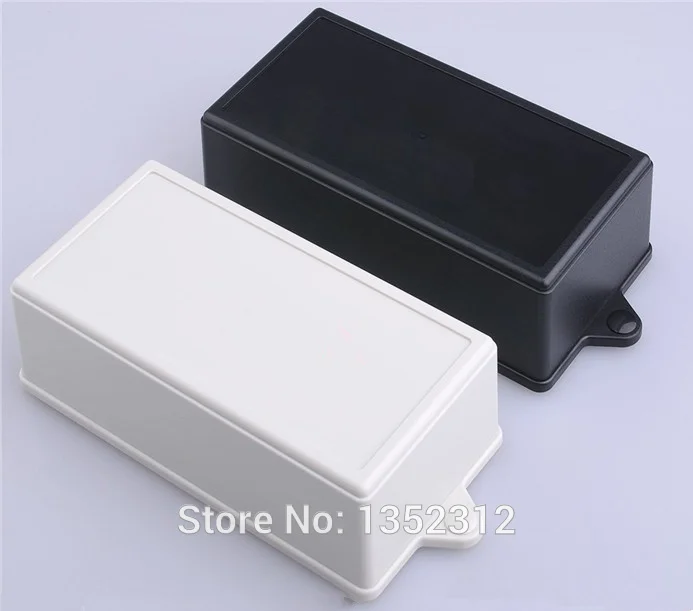 Free shipping 2 pcs/lot 155*80*45mm wall-mounted plastic enclosure junction box PLC electronic housings belt ears instrument box