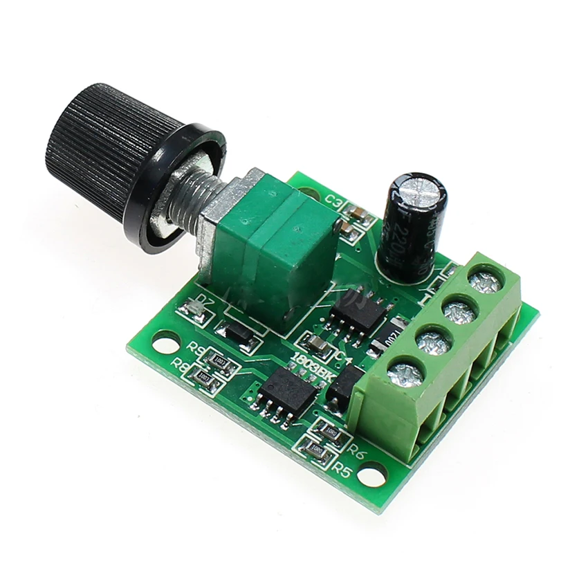 PWM Speed Regulation Ultra Low Voltage DC Motor Governor Switch 1.8V 3V 5V 6V 12V 2A 1803BK Self-recovery Fuse Input DC1.8-15V