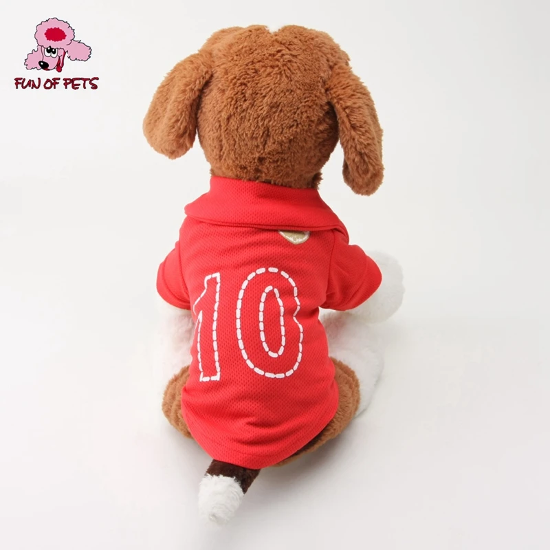 2017 Number 10 Number 14 Polyester Football Team Dog Shirts for Pets Dog Dog Clothes Sport Pet Clothing