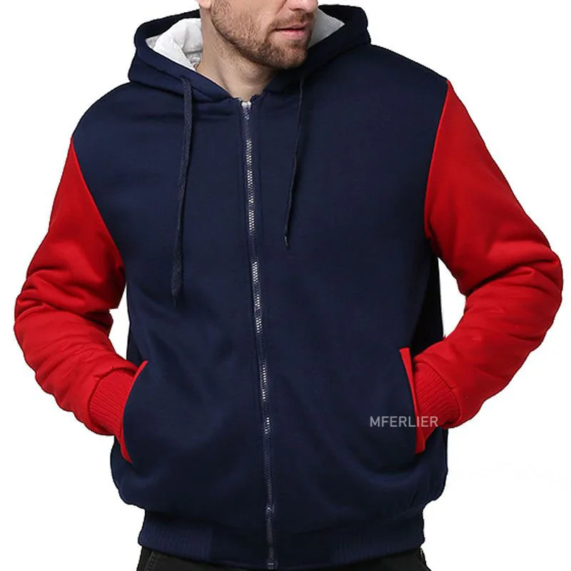 MFERLIER Plus Size Autumn Winter Fleece Hoodie Men 5XL 6XL 7XL 8XL Bust 154cm Casual Large Size Hoodies 4 colors