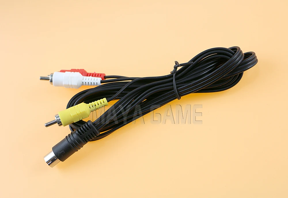2pcs Durable 1.8M 6ft Audio Video AV Cable For Sega For Saturn A/V RCA Connection Cord Nickel Plated Connector