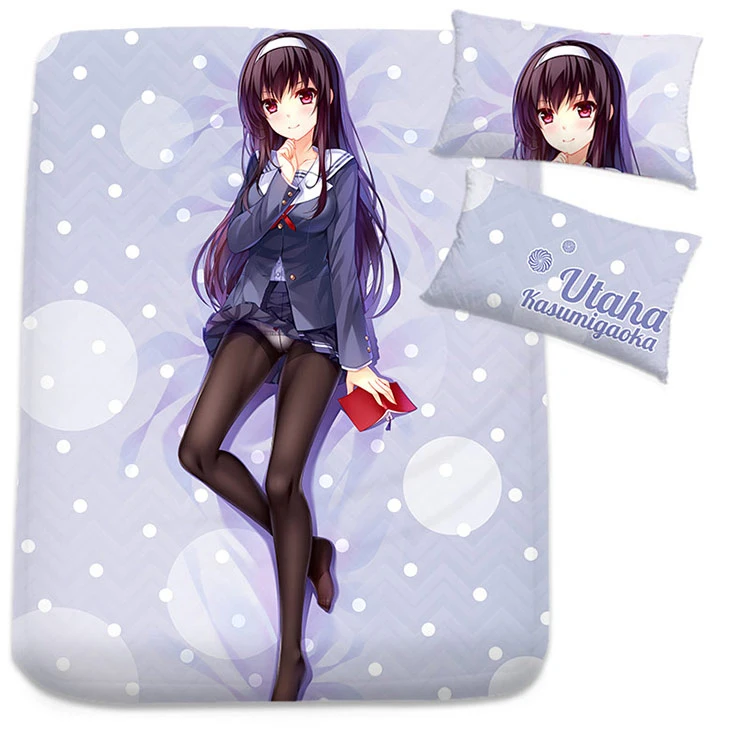 Japanese Anime Cartoon Saenai Heroine no Sodatekata Mattress Cover Fitted Sheet Fitted cover bedspread counterpane No.2