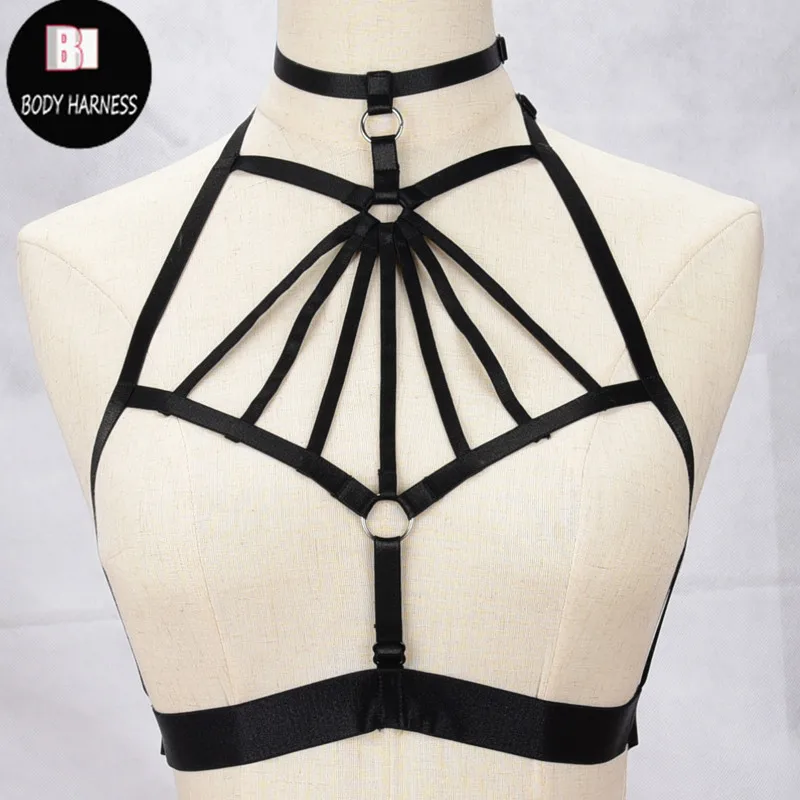 

Unique Harajuku Gothic Rave Sexy Bondage Body Harness Top Cage Bra Cosplay Lingerie Bondage Belt Jartiyer Sexy Body Harneess Bra