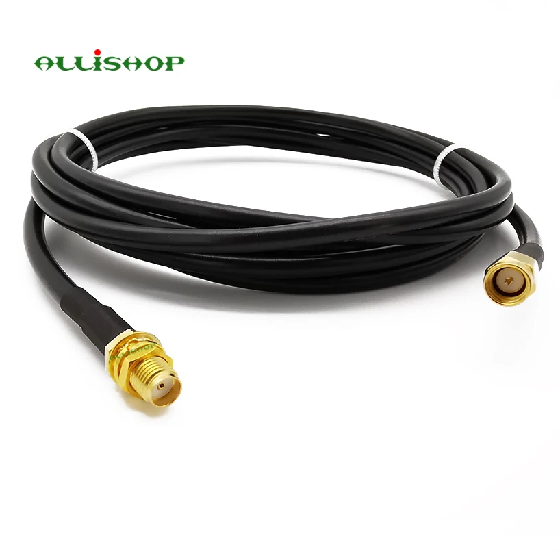 ALLiSHOP RF Cable assembly sma male to sma female plug to jack rf Coaxial low loss RG58 cable for Antenna extension Router