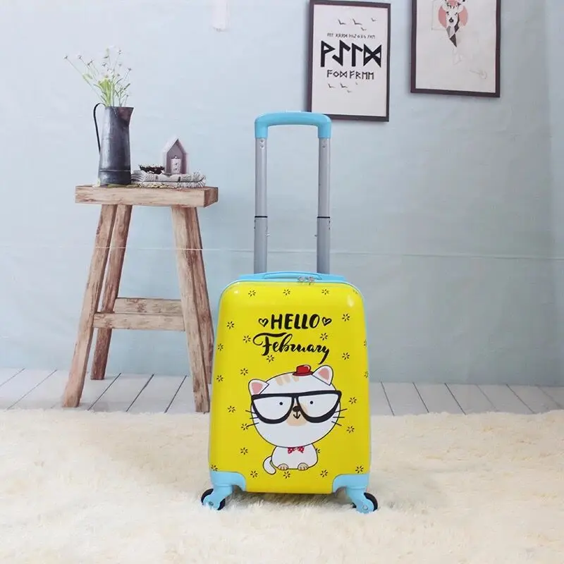 New Cartoon Children Rolling Luggage Wheeled bag 18 inch Kids Suitcase Boy Girl Carry-Ons ABS Luggage students Trolley suitcase