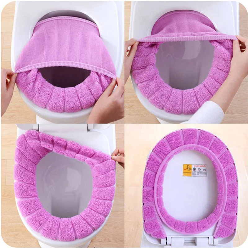 Universal Soft Heated Washable Toilet Seat  Mat Set for Home Decor Closestool Mat Seat  cover   Toile   Warmer  Case