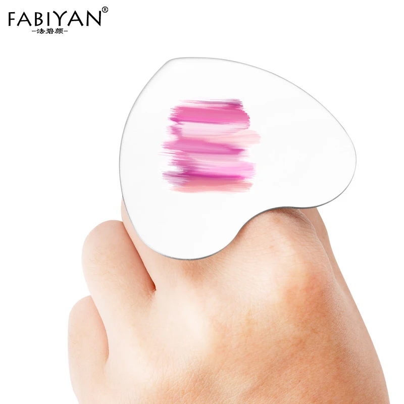 Heart Finger Ring Color Palette Stainless Steel Makeup Cream Foundation Mixing Plate Cosmetic Manicure Nail Art Polish Gel Tool