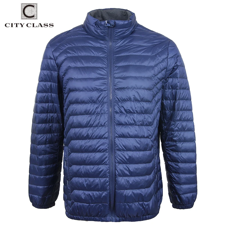 CITY CLASS Autumn Men Duck Down Jacket UltraLight Windproof Super Warm Casual Jacket Blue Mens Quilted Coat Hot Overcoats 1735