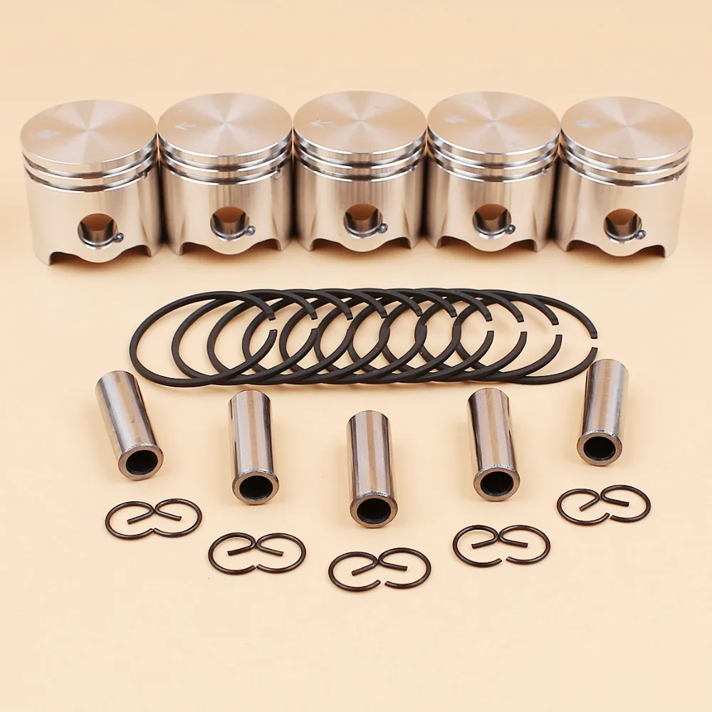 Pistão Pin Anéis Kit para Brushcutter, Grass Trimmer Peças de Reposição, Fit para STIHL, FS120, FS120R, FS300, BT121, FS 120, 300, 35mm, 5pcs por lote