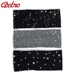 Geebro fascia per donna Splatter Paint colore metallico Dot Star Head Wrap accessori per capelli moda turbante fascia per capelli elastica femminile