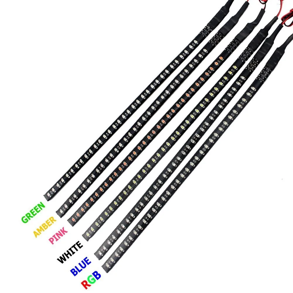 

50PCS 30CM 32 LED 3528 1210 Car Flexible LED Strip Lamps Lights Blue Green Red White Yellow Pink RGB Color Car Decorate DRL Lamp