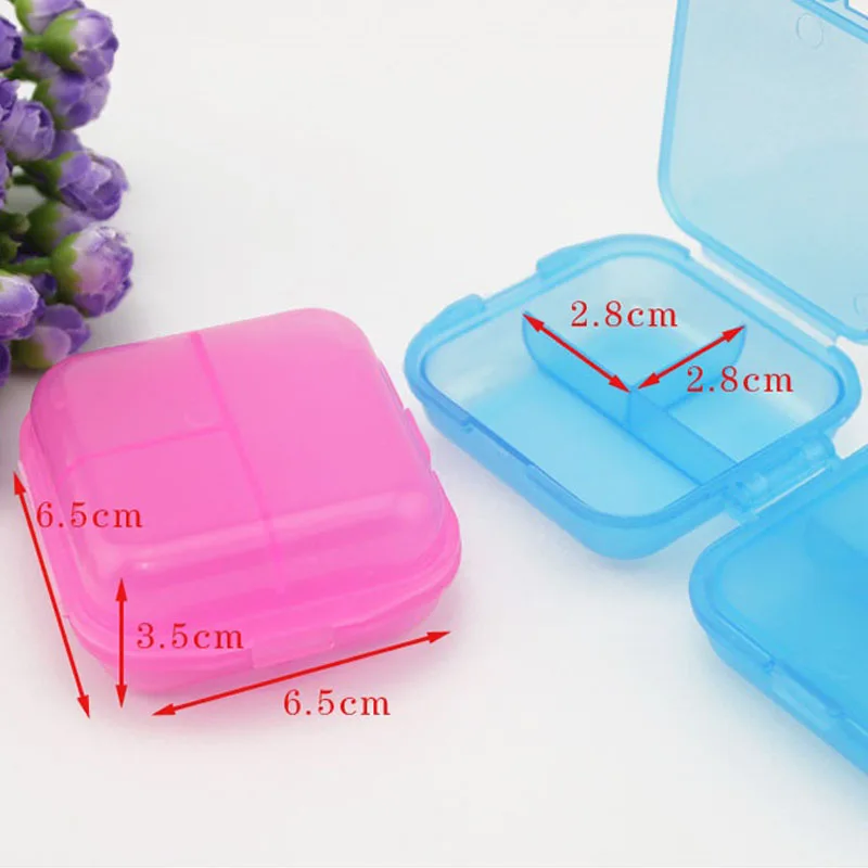 200PCs Folding Travel Portable 2 Layer 6 Room Vitamin Medicine Pill Box Case Organizer Container Storage Boxes ZA5444