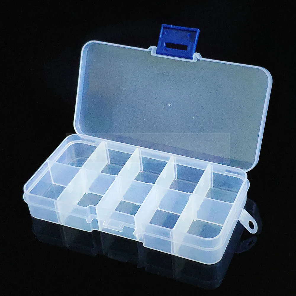 Container 10 grid Plastic Box Practical Adjustable Compartment Jewelry Bead storage case Screw Holder Case Display Organizer