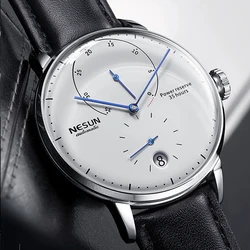 New Switzerland NESUN Luxury Brand Automatic Mechanical Men's Watches Leather Sapphire Waterproof Energy Display Clocks N9603