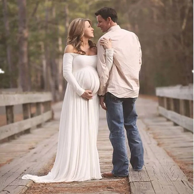 Ciąża sukienka fotografia rekwizyty sukienki na sesja zdjęciowa suknia Maxi sukienki odzież dla ciężarnych kobiet Premama Vestido