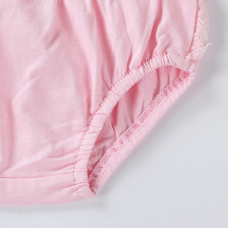 Short en dentelle à volants pour bébé fille, couvre-couche, bouffant, blanc uni, sous-vêtements, culotte rose