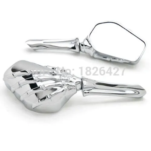 Black Skeleton Bone Mirror For Yamaha Road Max Vstar 1100 1300 Warrior Virago Cd Suzuki Gsxr Gsx-R 600 750 1000 Hayabusa Cruiser