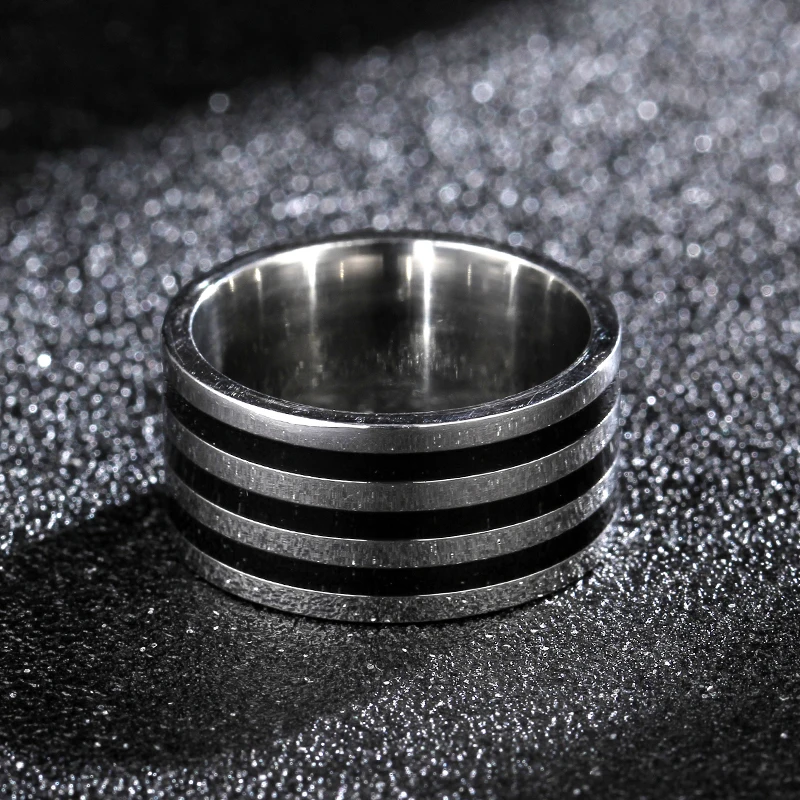 10MM Wide Trendy Stainless Steel Ring For Woman And Man Valentine's Day gift