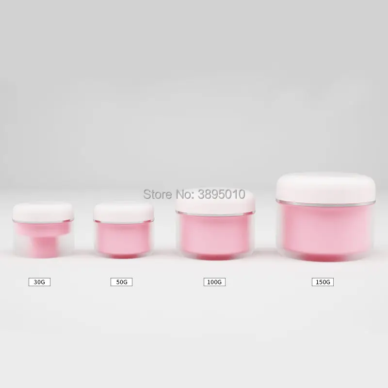 30g 50g 100g 150g Plastic pink Cosmetic Cream Jar with Lids, Cosmetic Powder Container Cream Bottle Package F972