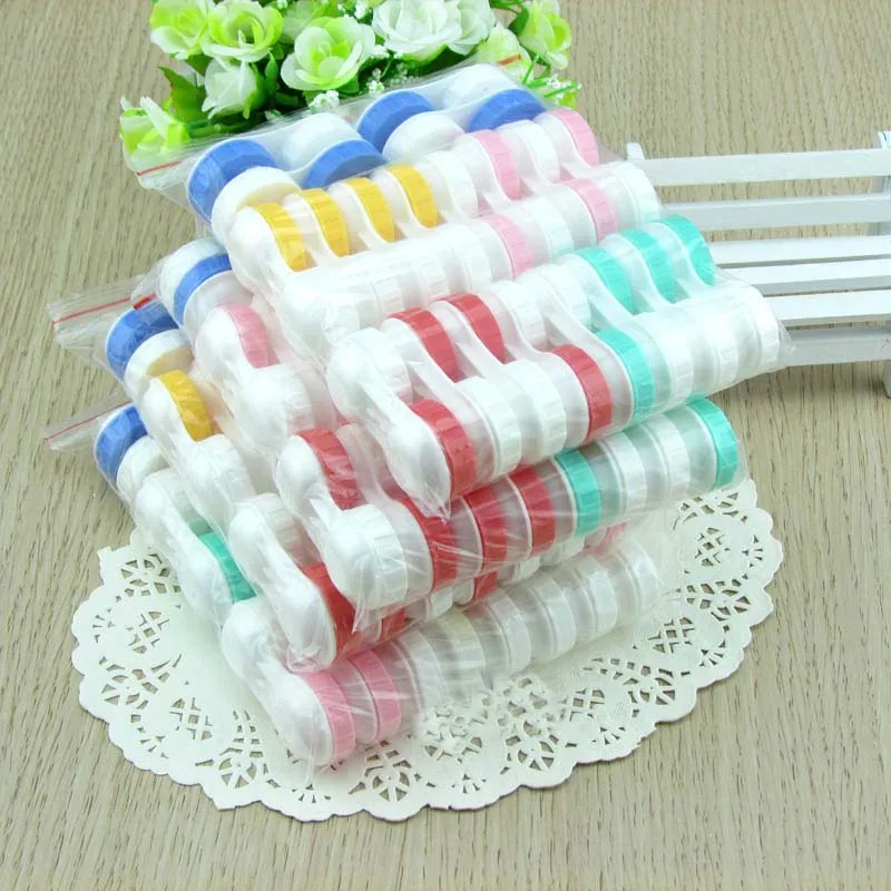 20pcs/lot Simple Contact Lens Case Eyewear Accessories Cute Travel Box Container For Lenses Random Color Wholesale