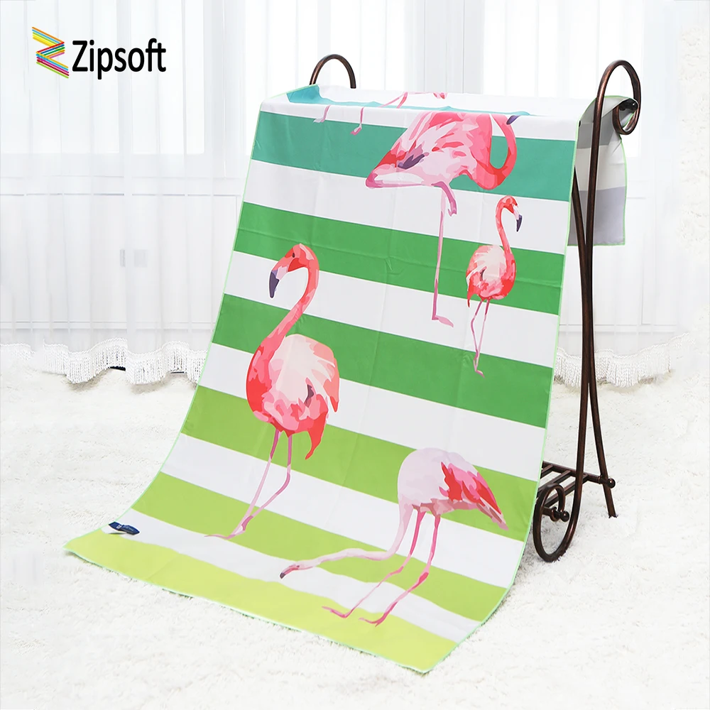 

Zipsoft Beach Towel Printed flamingo Large Size Microfiber Travel Fabric Quick Drying Outdoors Sports Bath washrag 75x150cm 2021