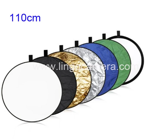 Reflector de luz plegable 7 en 1 para estudio de fotografía, portátil, colorido, disco Multi foto, 43 "/ 110cm, nuevo