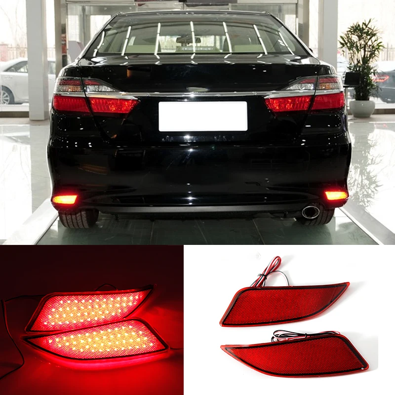 

OKEEN 2pcs LED Rear Bumper Reflector Light for Toyota Camry 2015 2016 Tail Light Rear Fog Lamp Brake Light Turn Signal Light 12V