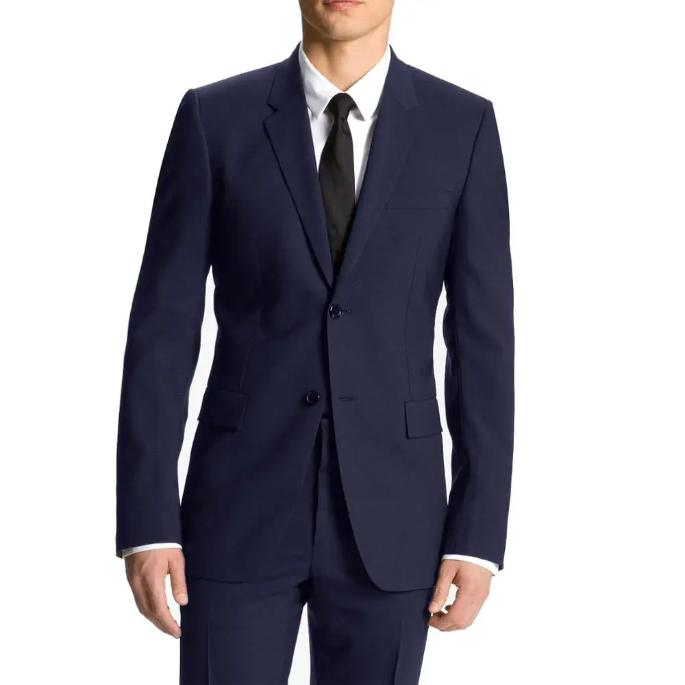 2019 FASHION Stretch Suit Wrinkle Resistant Men Suits Custom Made Comfortable Stretchy Navy Blue Wedding Suits For Men Tuxedo