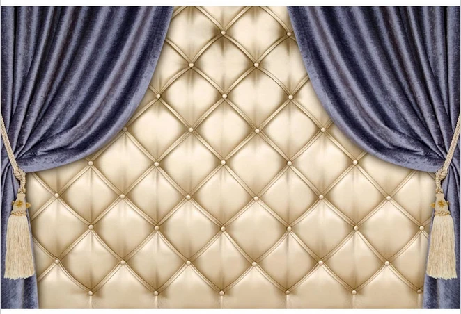 5x7FT Dark Color Curtain Tufted Leather Wall Diamonds Buttons Custom Photo Studio Backdrop Background Vinyl 220cm x 150cm