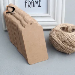 Wholesale 500pcs 4.5x9cm Blank price tag Kraft paper Gift tag with hemp cords DIY brown paper kraft label paper TAGGING