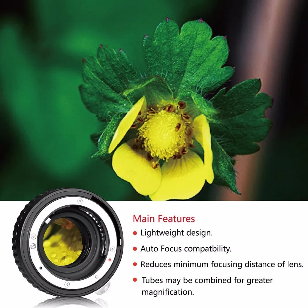 MEKE Meike MK-N-AF1-B Auto Focus Macro Extension Tube Ring Plastic for Nikon D800 D90 D3200 D5100 D5200 D7000 D7100 Camera DSLR