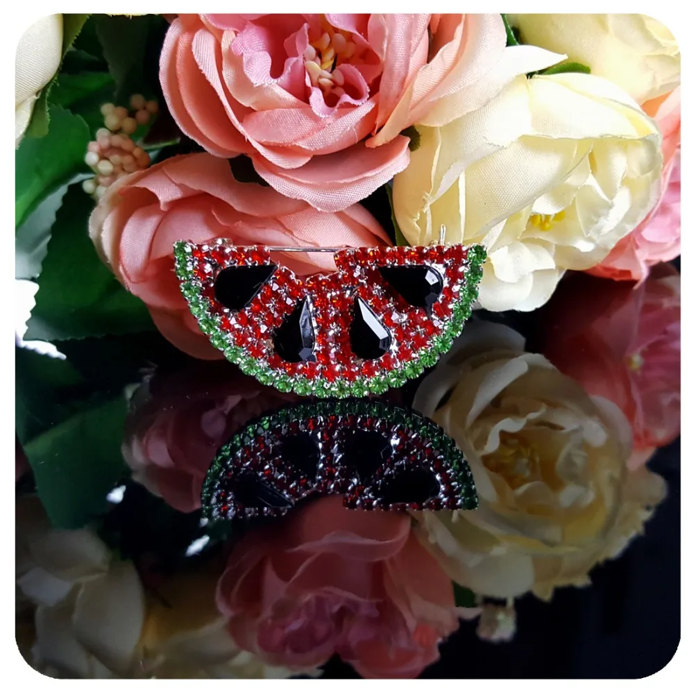 Fancy Design of Rhinestone Watermelon Brooch Jewelry