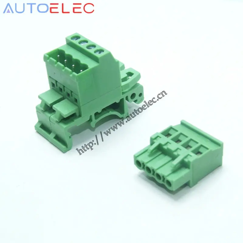 10sets Pitch 5.08mm 4pin Screw Plug-in Terminal Blocks connector NS35mm Din Rail Mounting instead of NO: UMSTBVK2.5-4-G-5.08